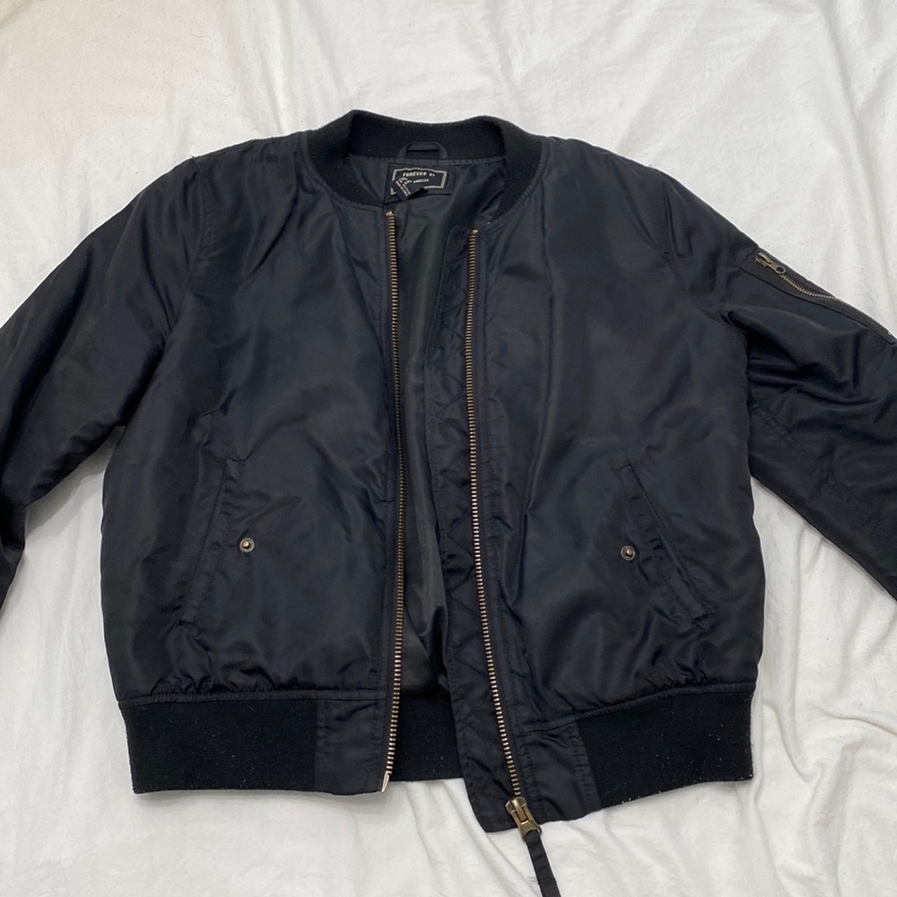 Forever 21 Black Bomber Jacket